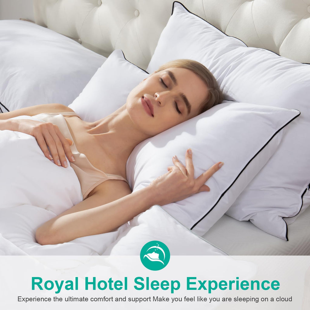 Goose Feather Down King Size Set of 2 Pillows B39439