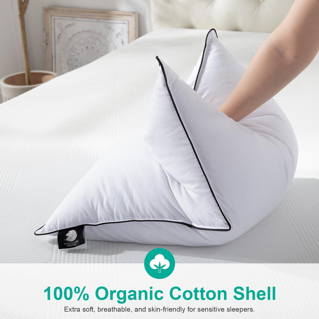 Goose Feather Down King Size Set of 2 Pillows B39439