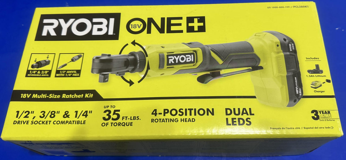 18V Cordless Ratchet Kit with Battery and Charger Q26825