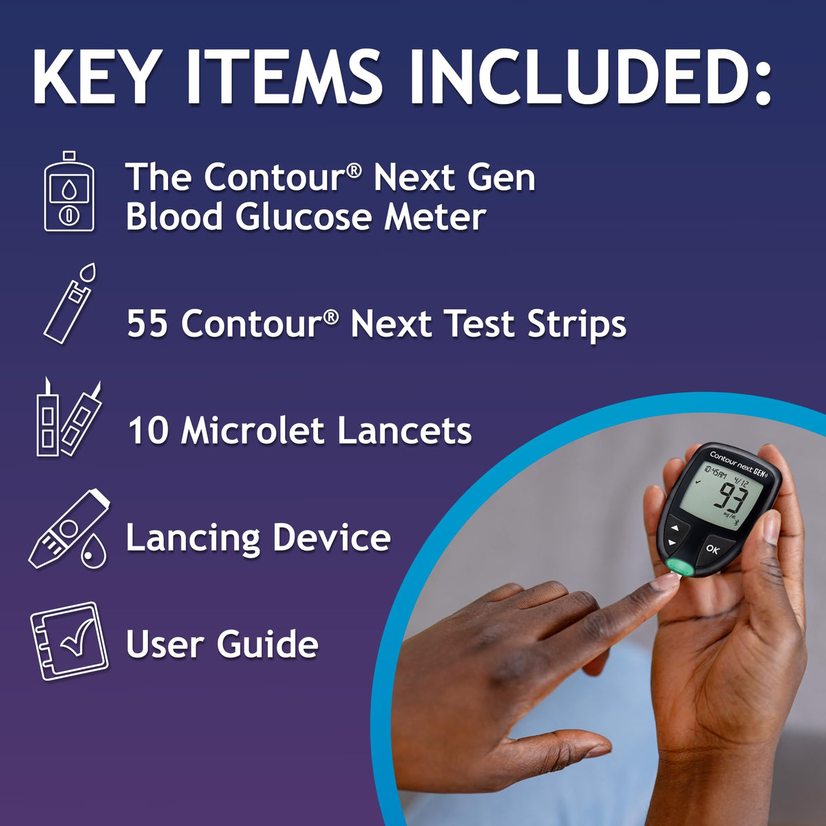 Blood Glucose Monitoring System + 55 Test Strips K948
