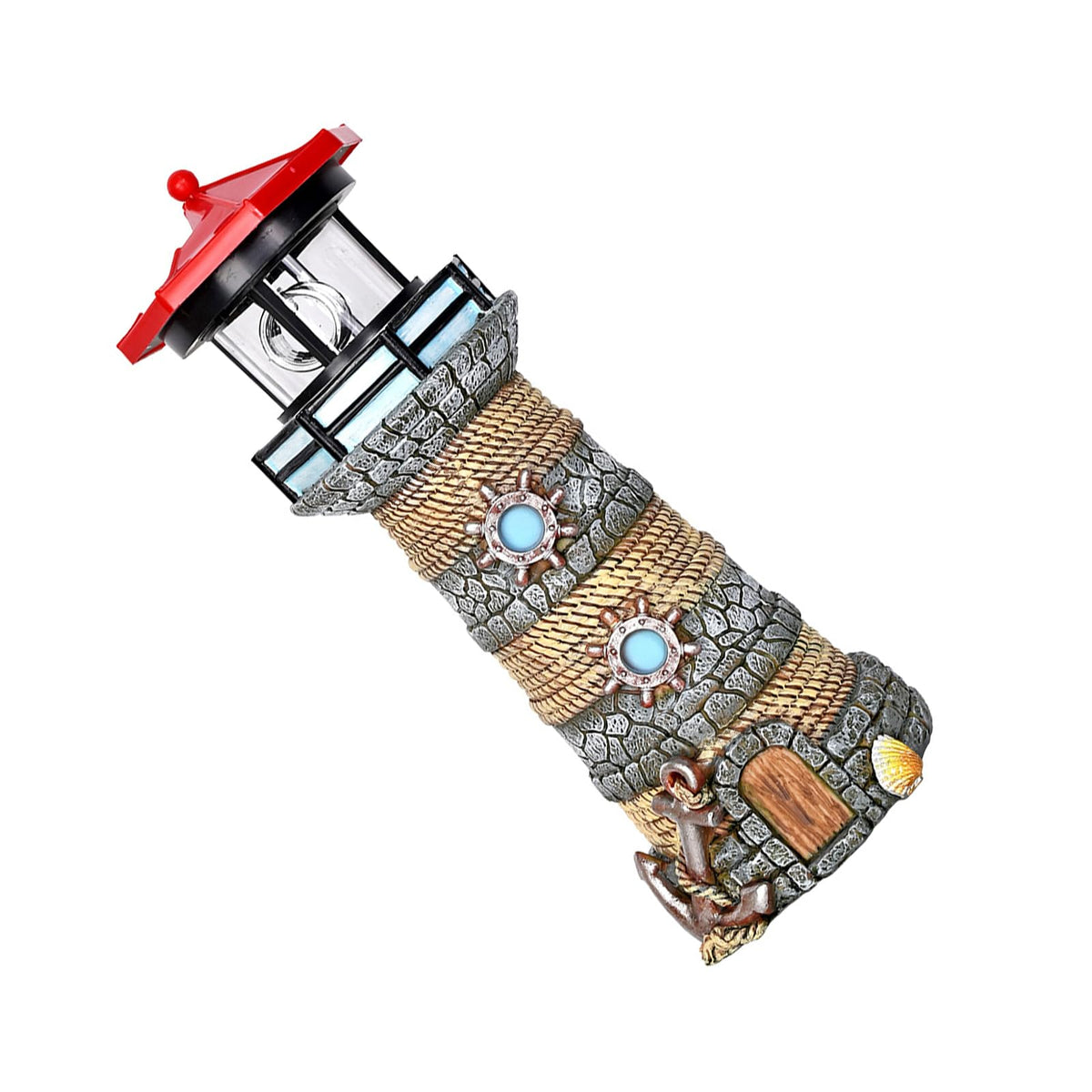Solar Powered Resin Lighthouse Ornament F705