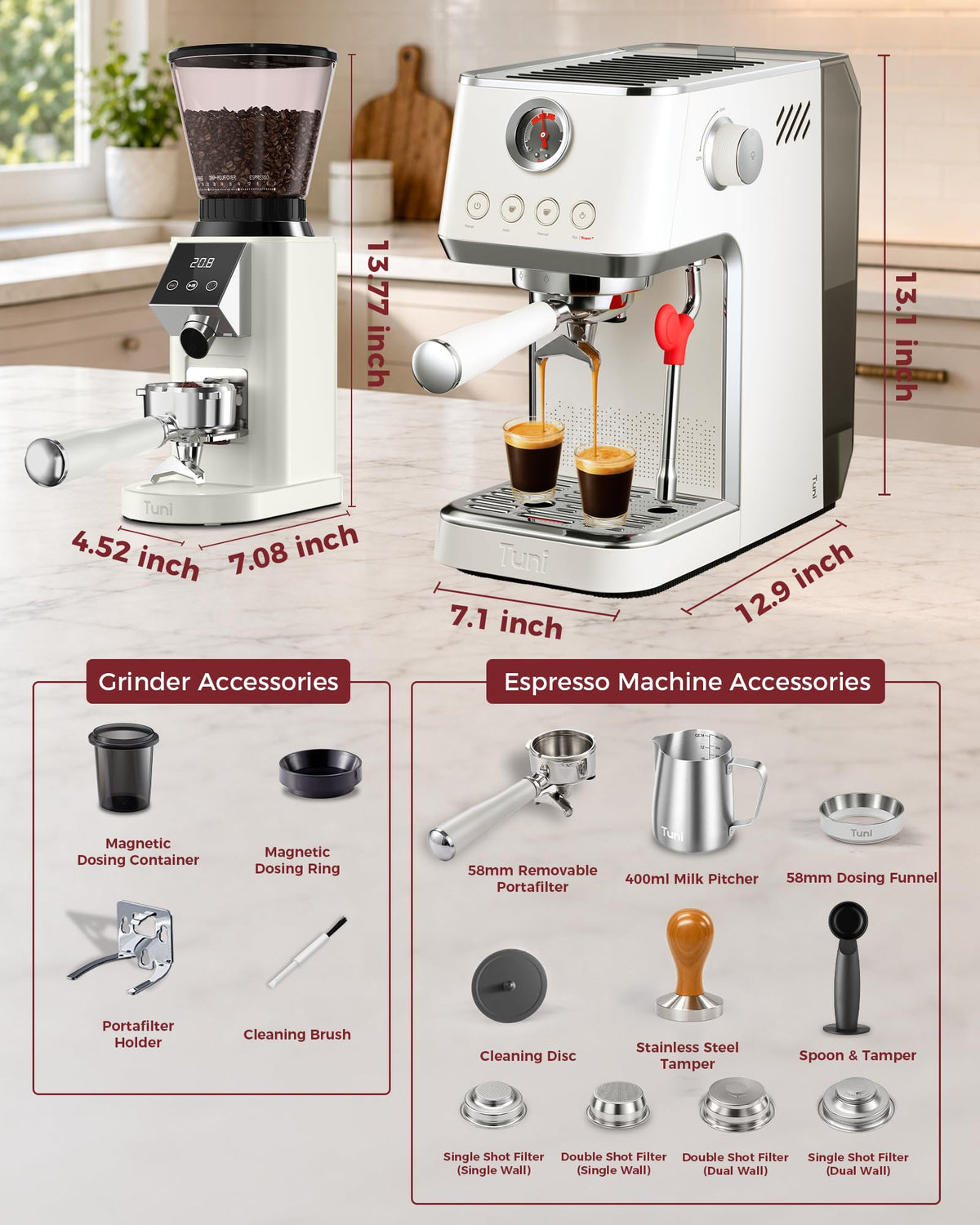 Espresso Machine with Conical Burr Coffee Grinder P11069