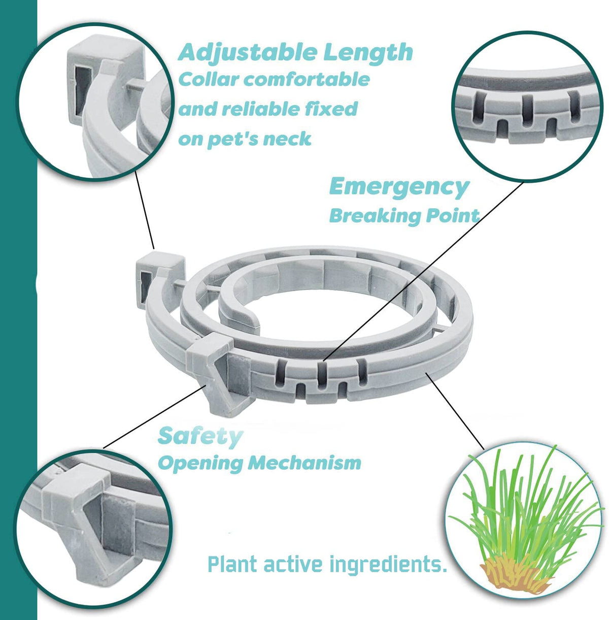 Flea and Tick Collar for Cats 12-Month Protection Waterproof 2 Packs E290