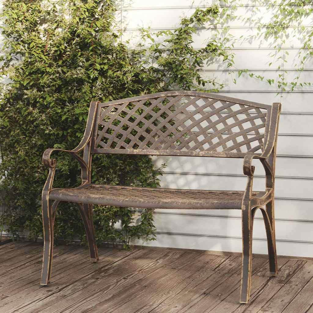 Cast Aluminum Patio Bench with Backrest H666157