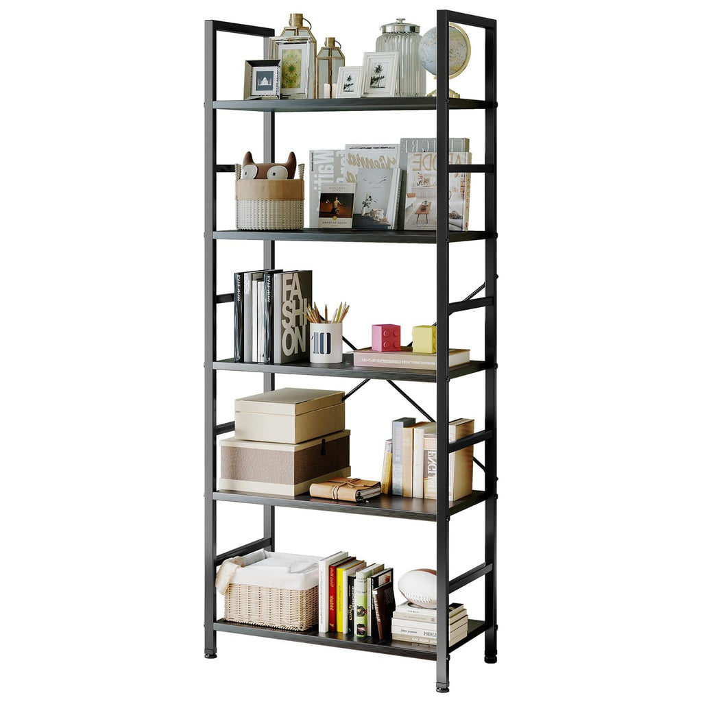 5 Tier Black Bookshelf M80503