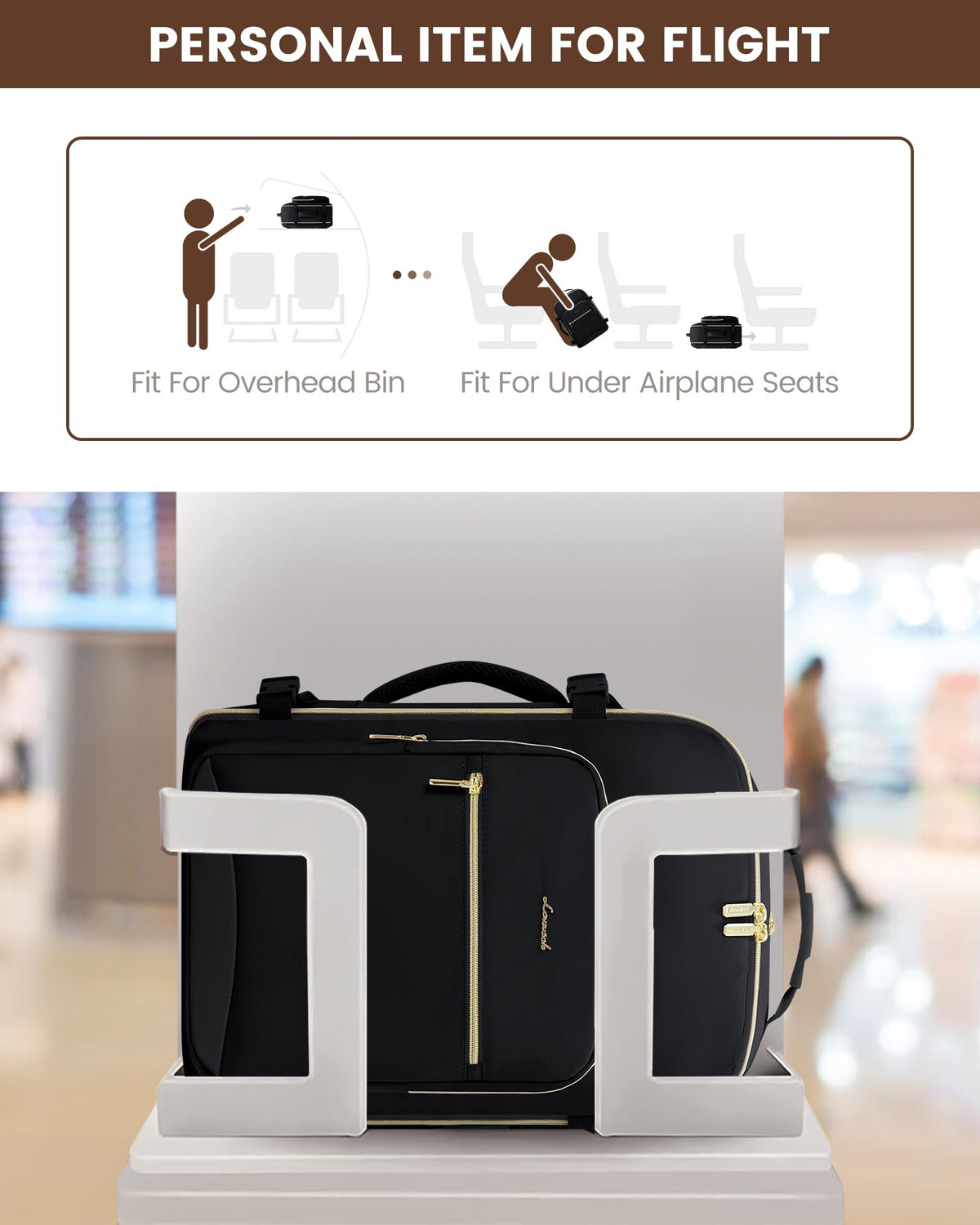 40L Waterproof Travel Backpack with 3 Packing Cubes, fits 17" Laptop B24454