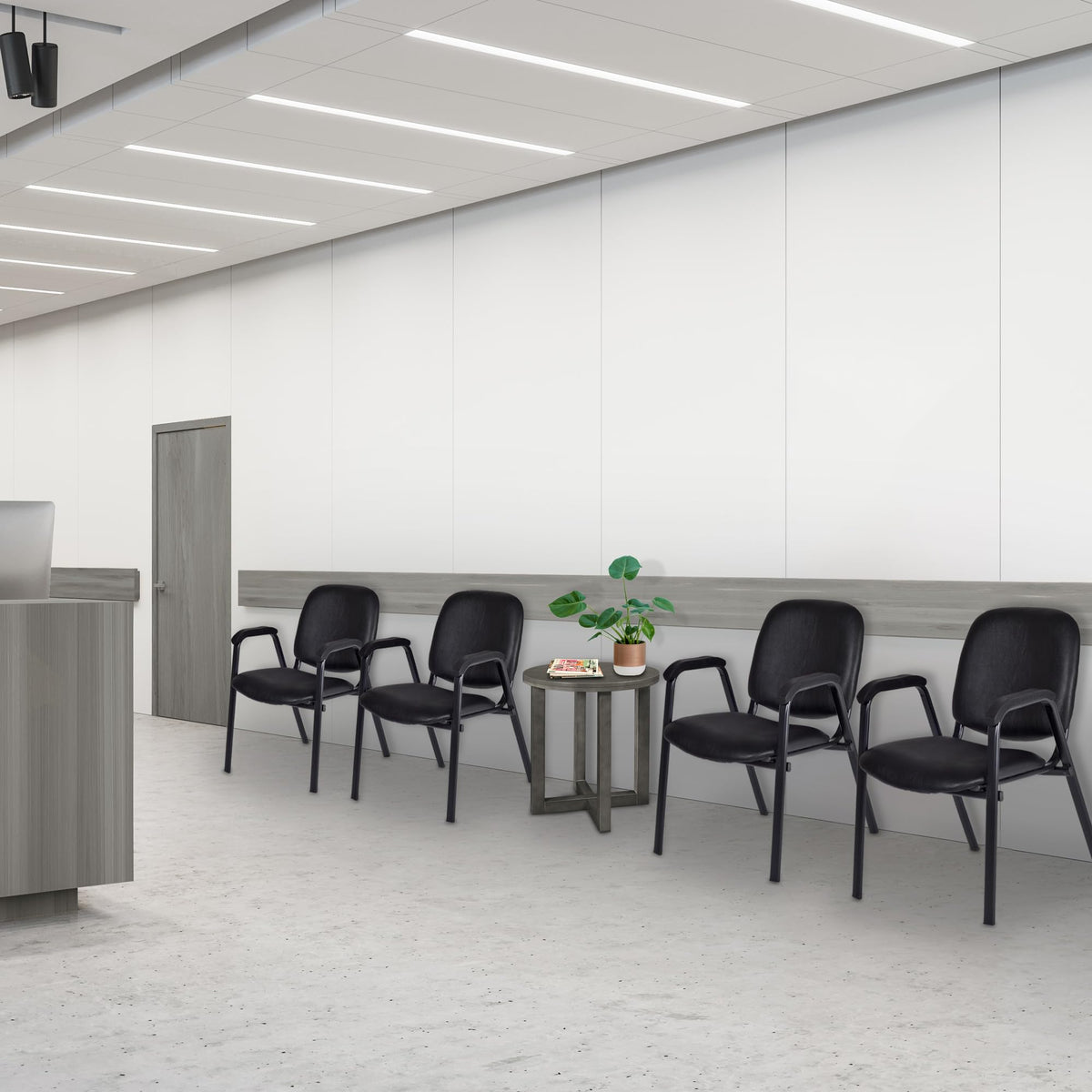 Vinyl Stacking Chair with Arms V5401