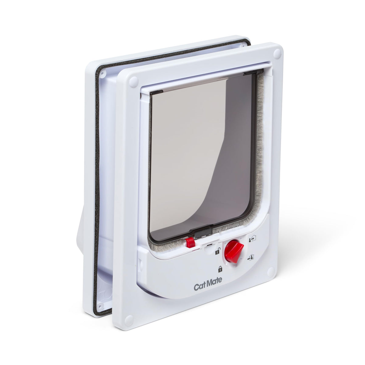 Electromagnetic 4-Way-Locking Cat Flap with 2 Collar Keys White E57773