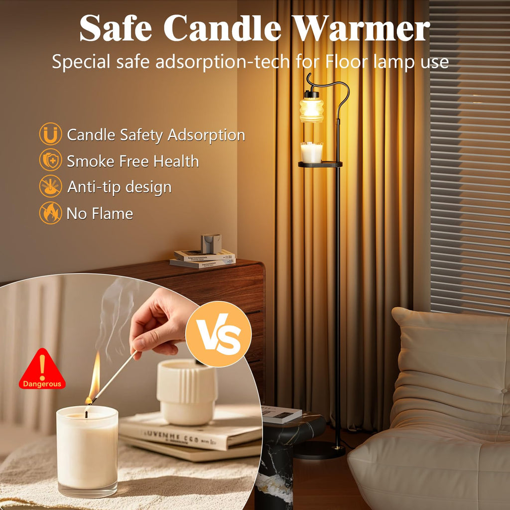 Dimmable Height Adjustable Candle Warmer Floor Lamp with Timer P446889