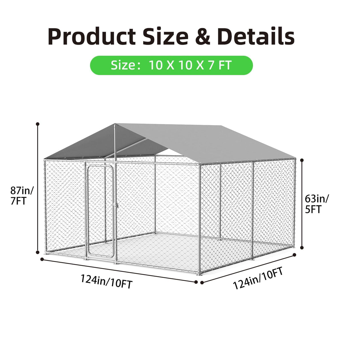 10'x10' Heavy Duty Outdoor Dog Kennel M60920