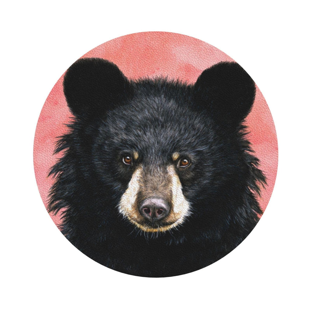 Black Bear Leather Coasters Set of 4 C866