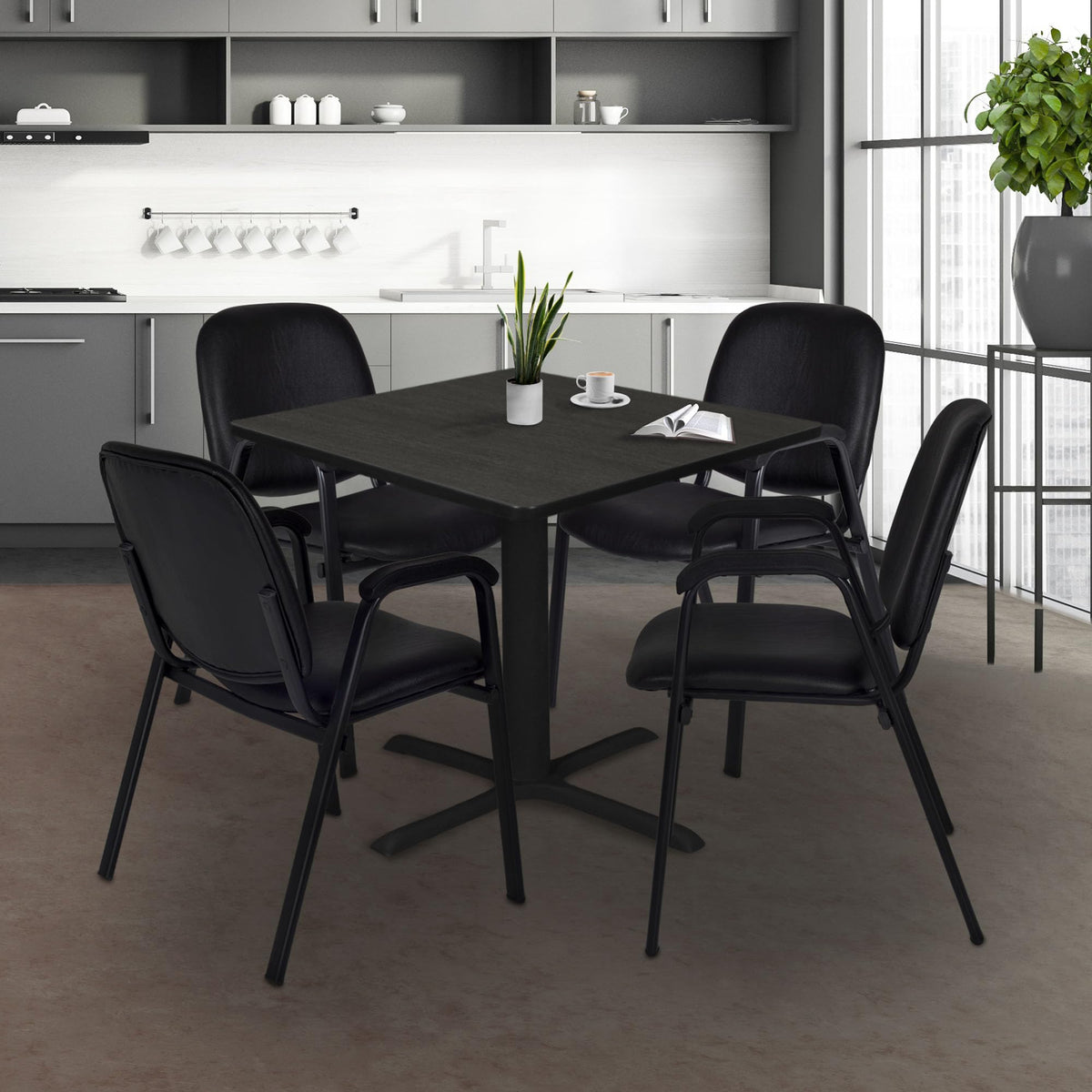 Vinyl Stacking Chair with Arms V5401