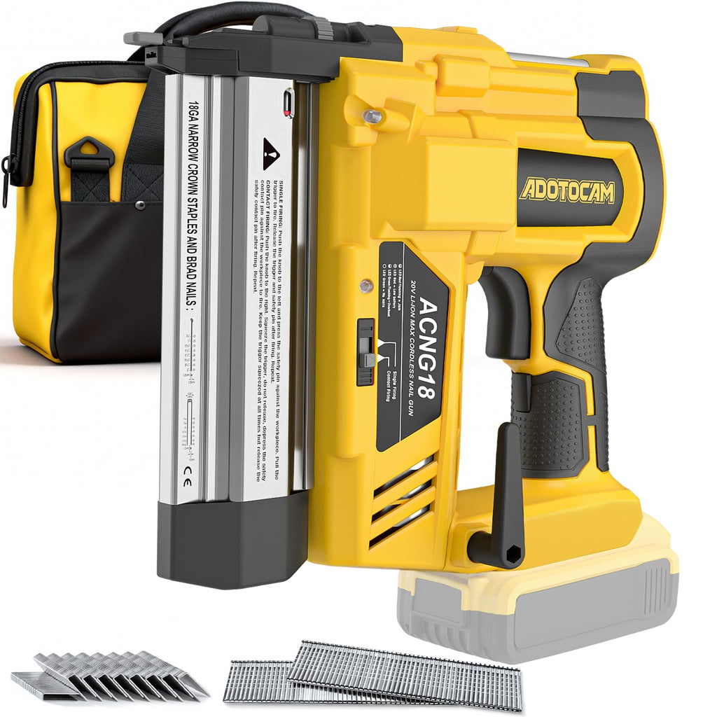 Cordless 2" Brad Nailer, 2 in 1 Electric Nail Gun/Staple Gun, 18GA Battery Powered R5458