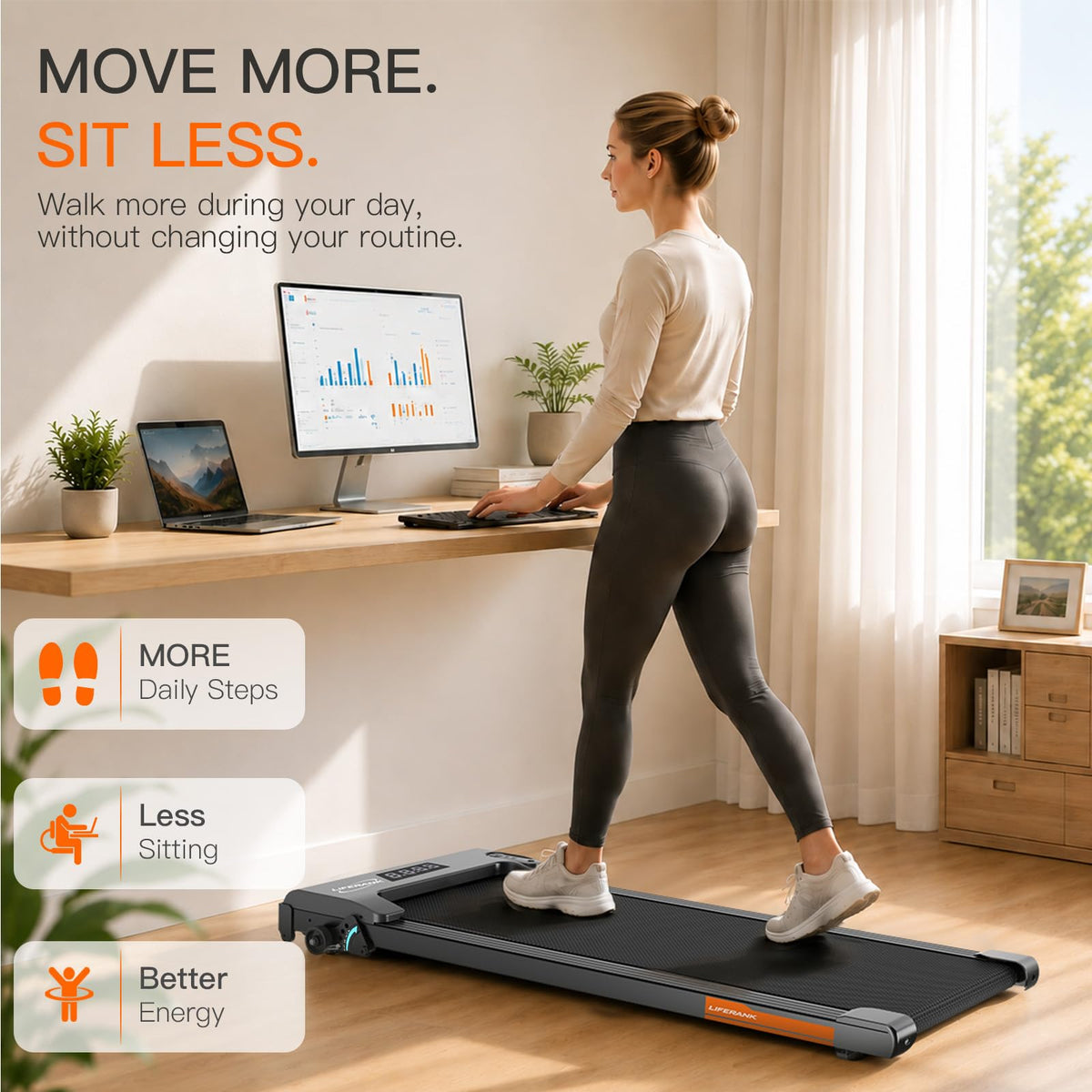 Portable Under Desk Treadmill with Incline F98212