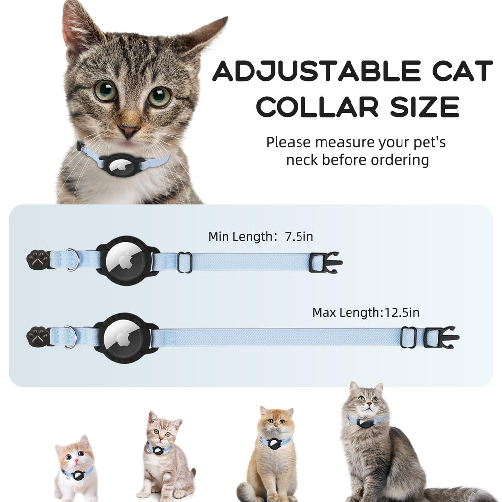 Cat Collar with AirTag Holder and Bell W9078