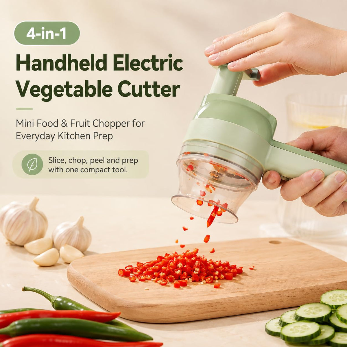 4 in 1 Handheld Electric Vegetable Cutter D627