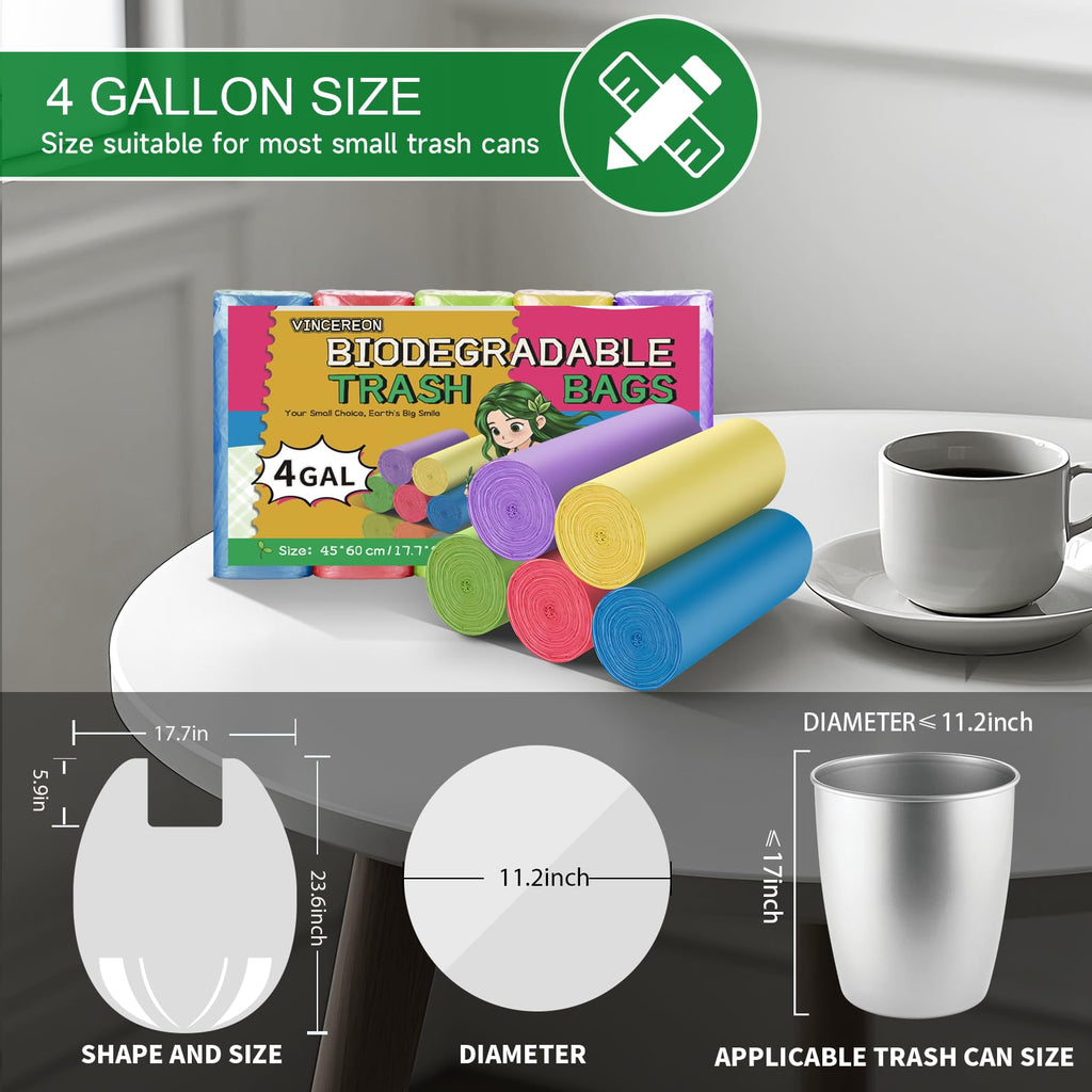 4 Gallon Biodegradable Trash Bags With Handles P674