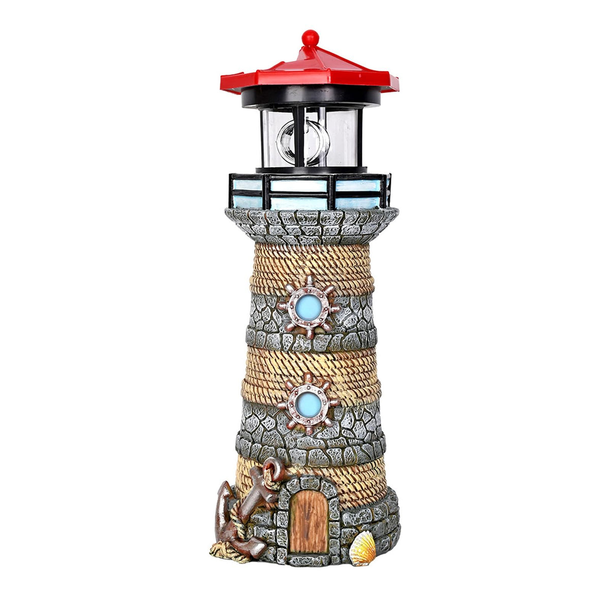 Solar Powered Resin Lighthouse Ornament F705