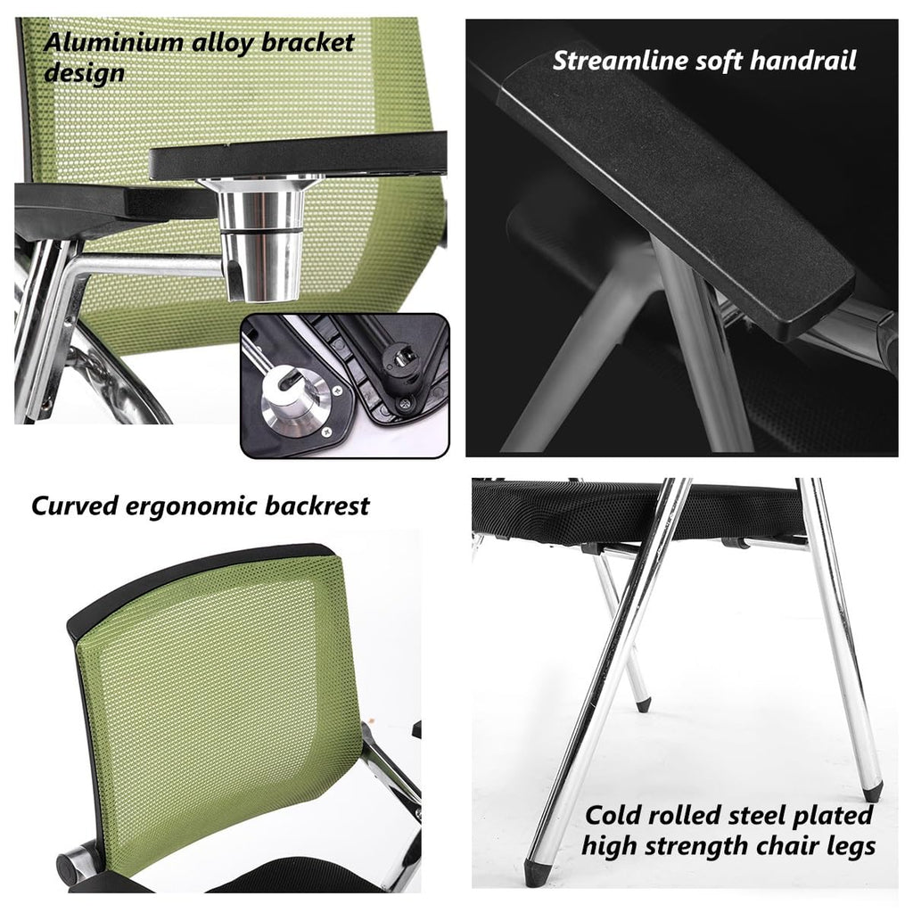 Orange Mesh Folding Stackable Chair with Writing Board Q53510