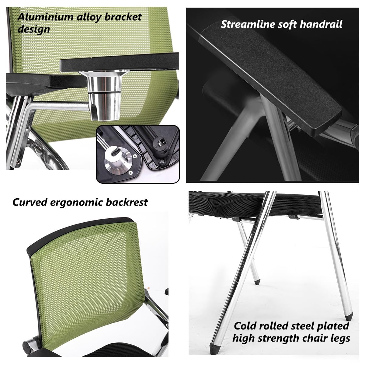 Orange Mesh Folding Stackable Chair with Writing Board Q53510