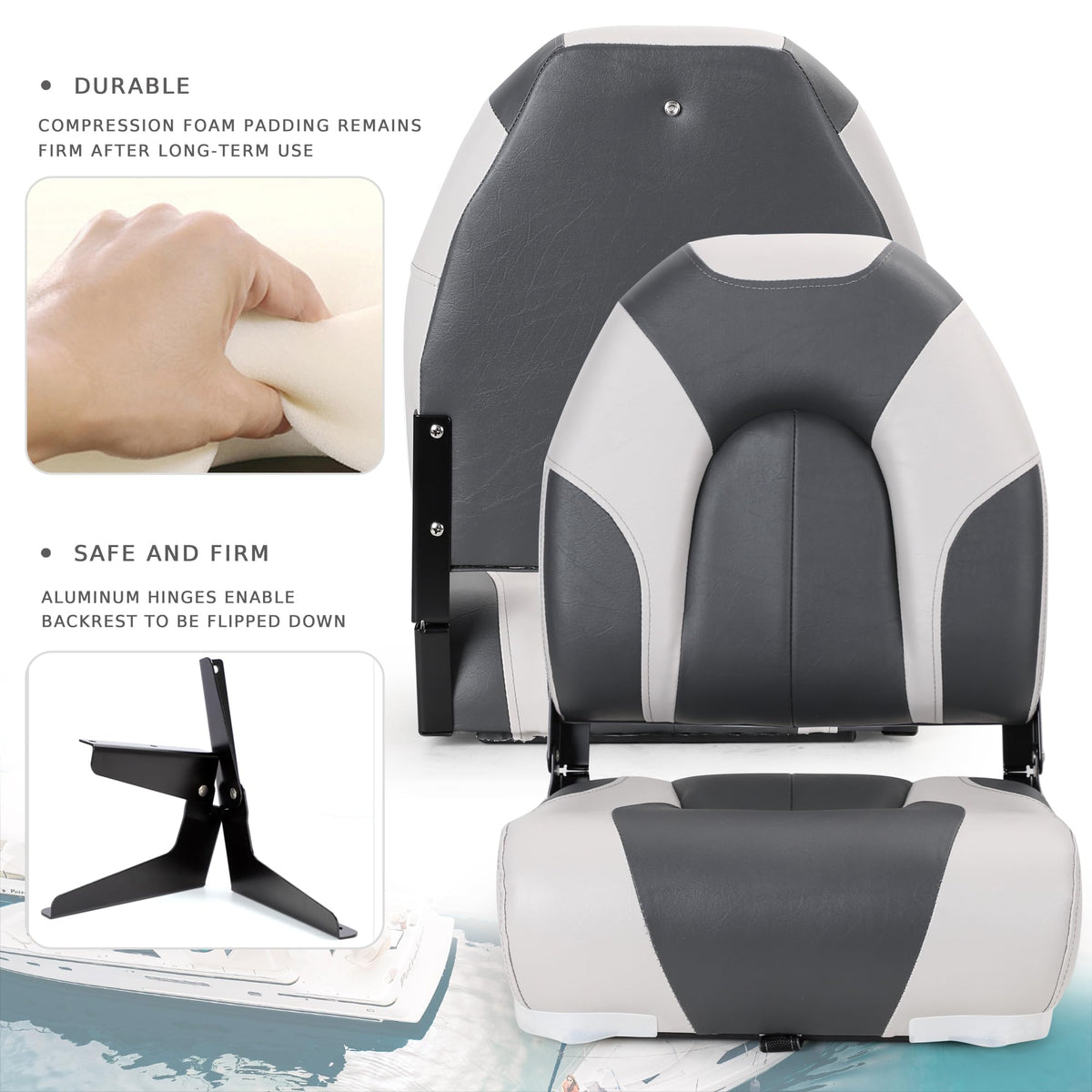 High Back Folding Boat Seats 2 Pack L48968