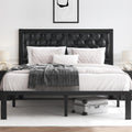 Queen Upholstered Button Tufted Bed Frame with Storage W590030