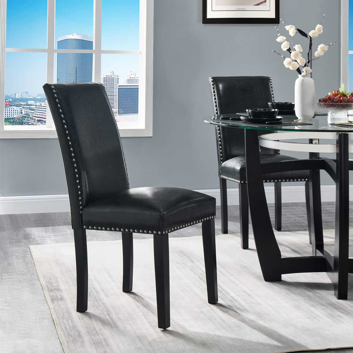 Set of 2 Faux Leather Upholstered Dining Chairs A904