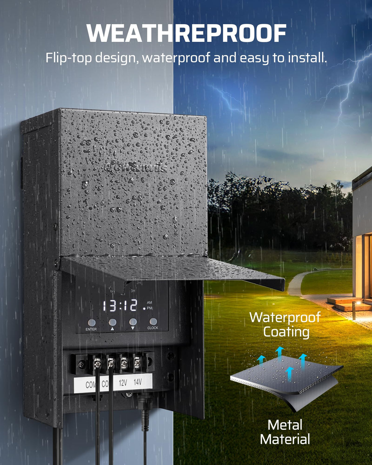 200W Low Voltage Landscape Lighting Transformer H96233