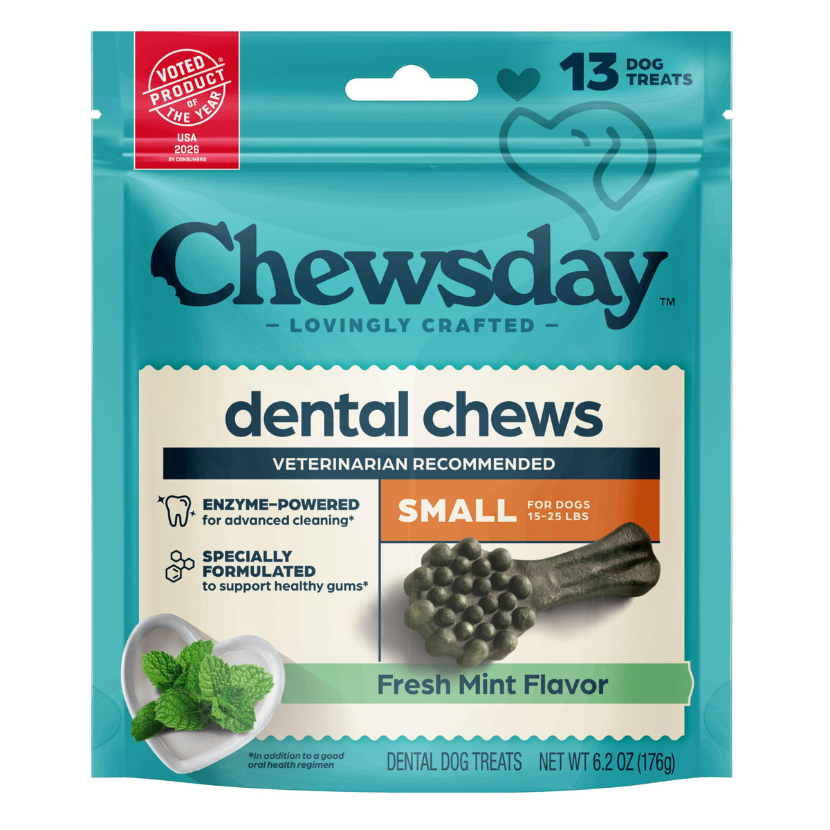 Fresh Mint Flavor Dental Chews, 13 Count D656