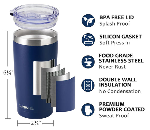 20 oz Insulated Stainless Steel Travel Tumbler with Lid E861