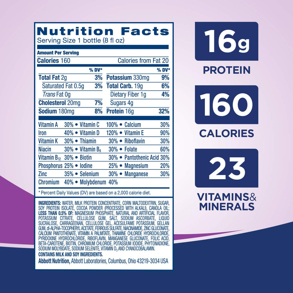 High Protein Nutritional Shake 16g Protein Milk Chocolate 8 fl oz 24 Count S8909