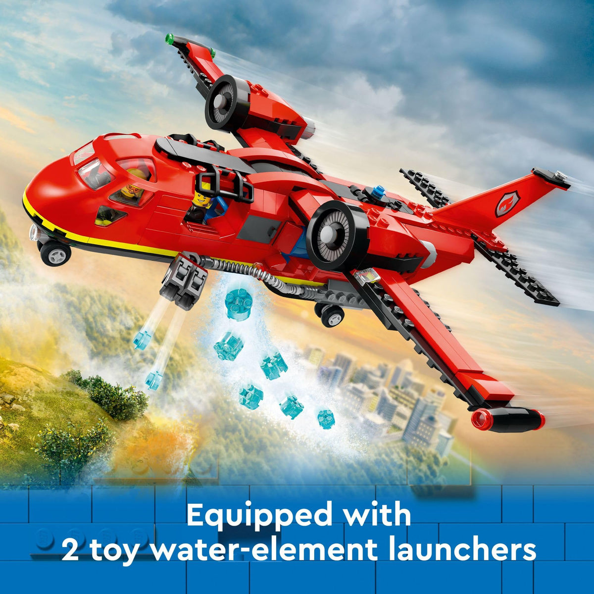 Fire Rescue Plane Toy with 3 Minifigures F18553
