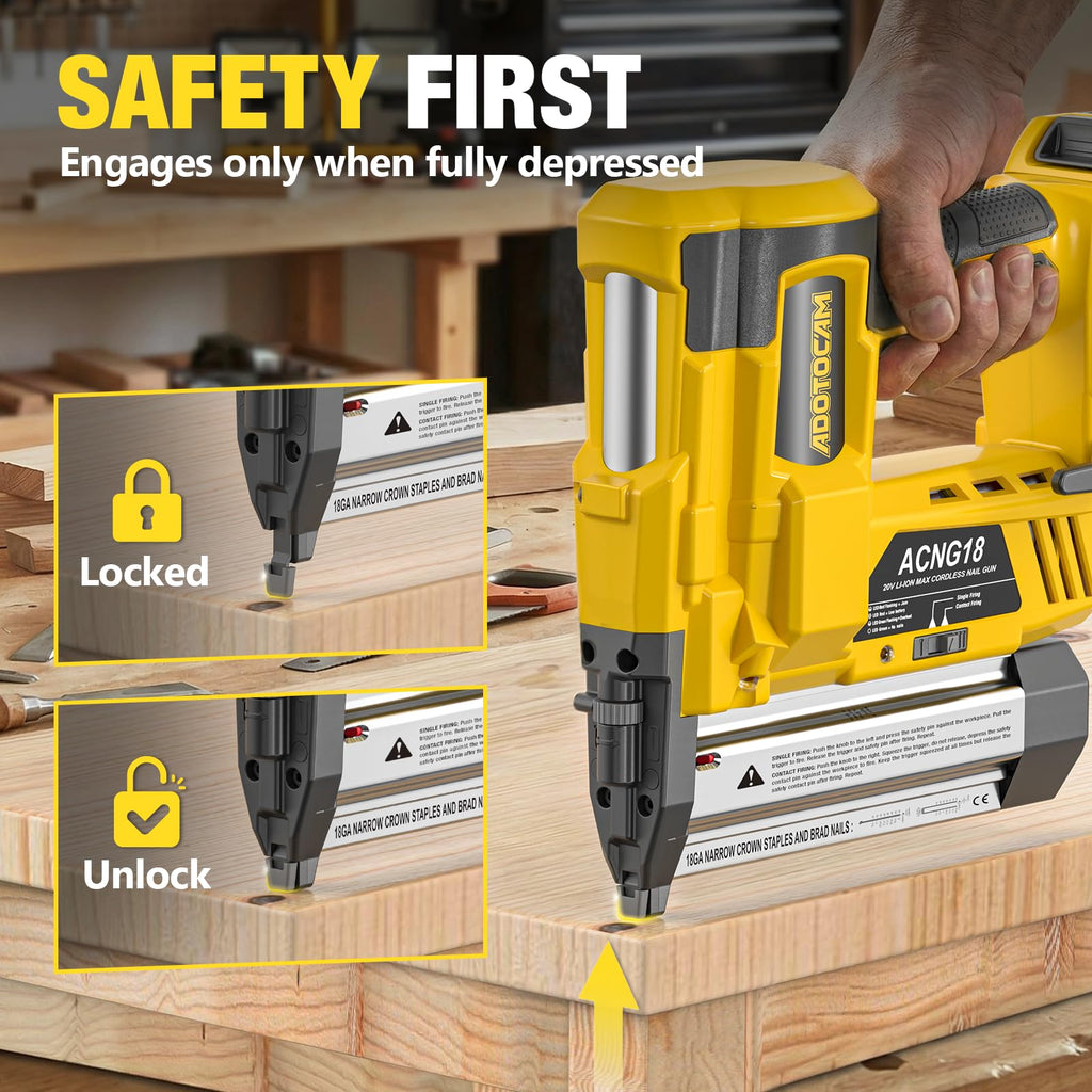 Cordless 2" Brad Nailer, 2 in 1 Electric Nail Gun/Staple Gun, 18GA Battery Powered R5458