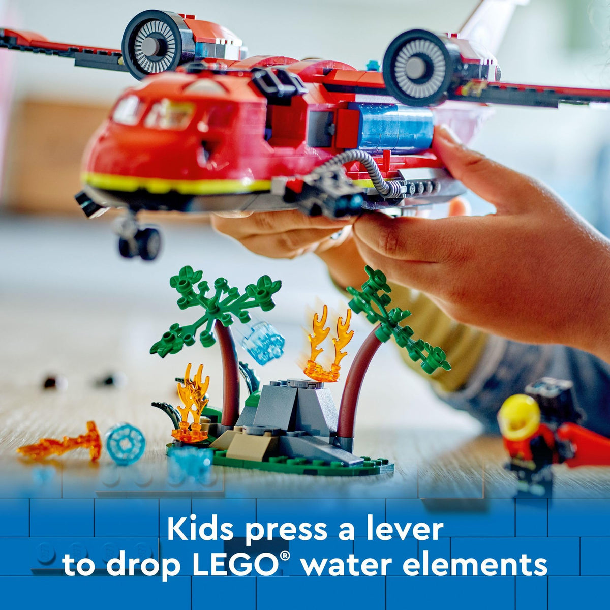 Fire Rescue Plane Toy with 3 Minifigures F18553