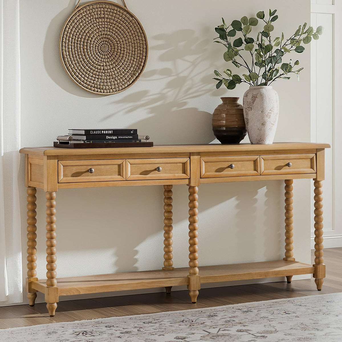 2-Drawer Oak Console Table B871630