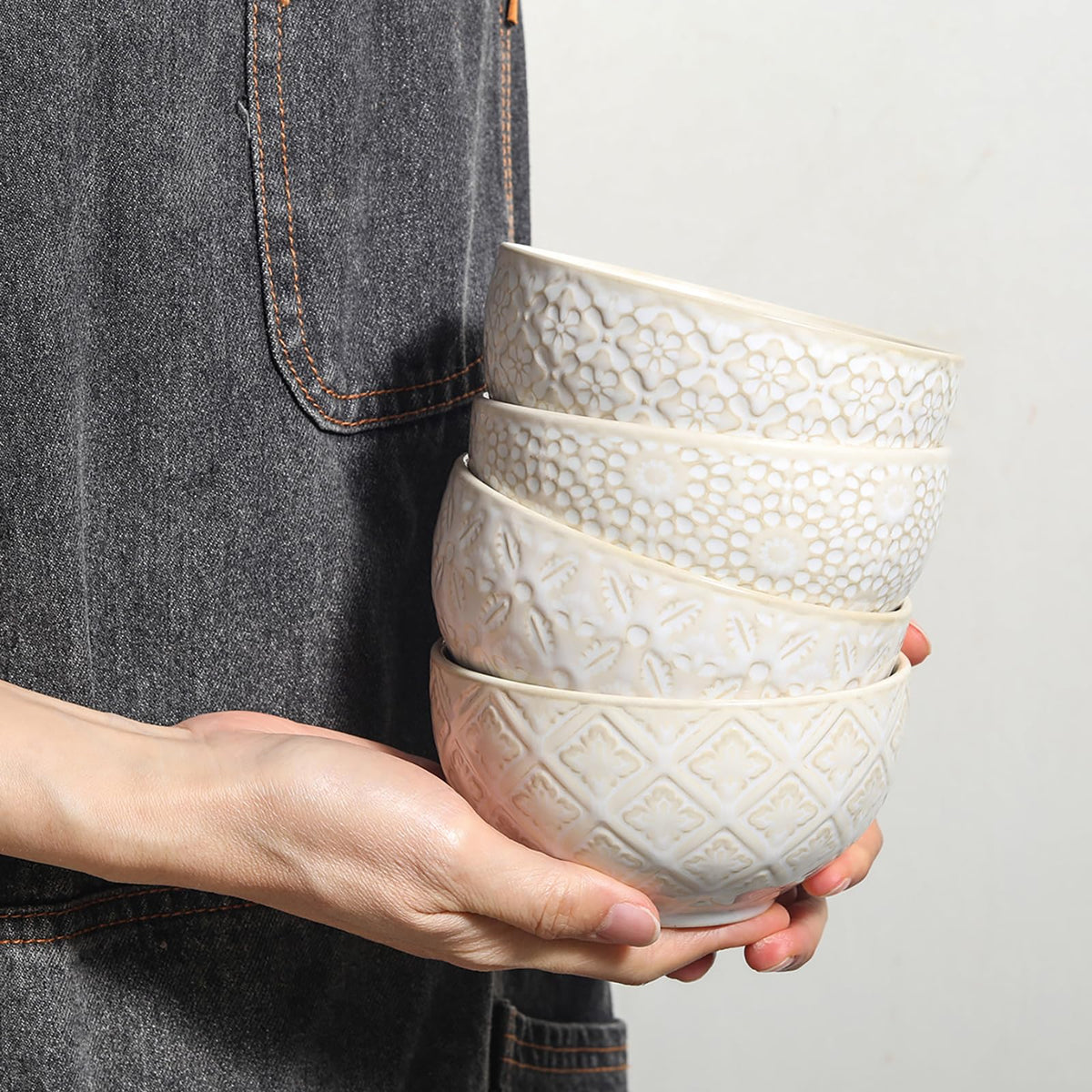 26 Oz Ceramic Soup Bowls Set of 4, 6 inch B3015