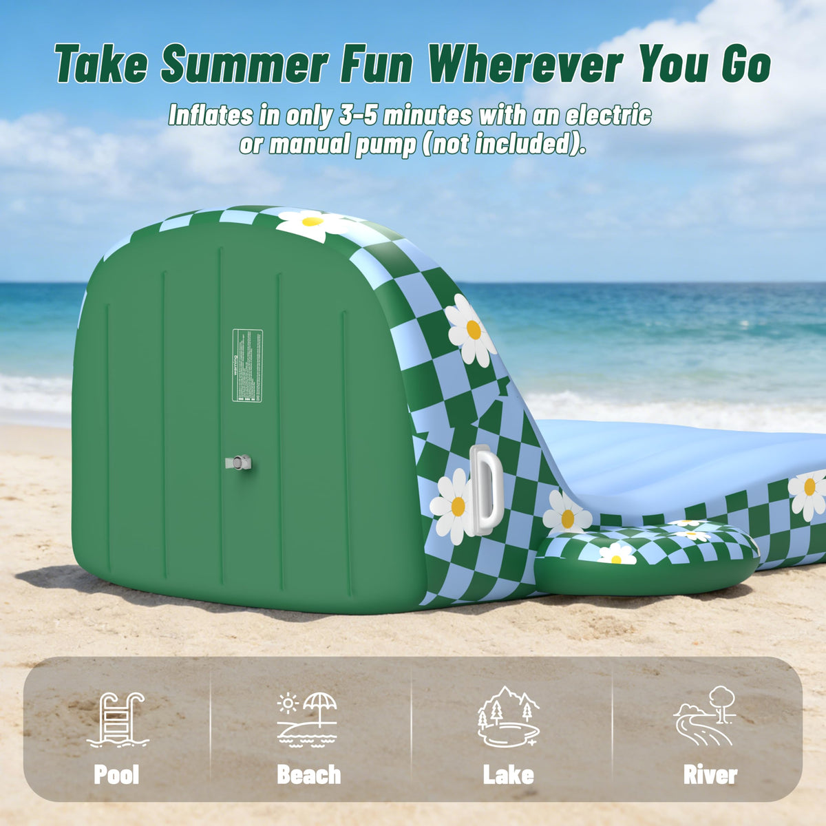 Inflatable Pool Lounger Float with Cup Holder P2849