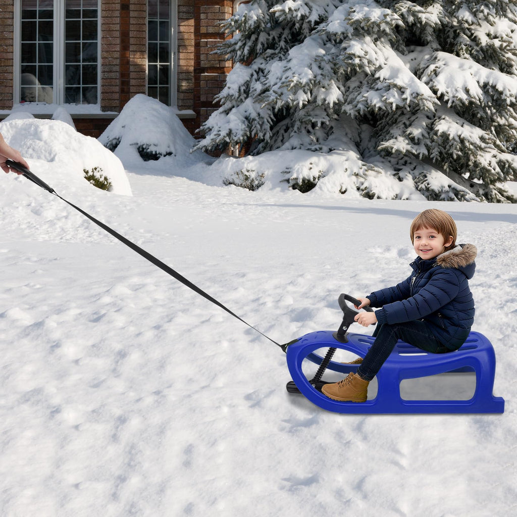 Cold-Resistant Plastic Snow Sled with Pull Rope P44205