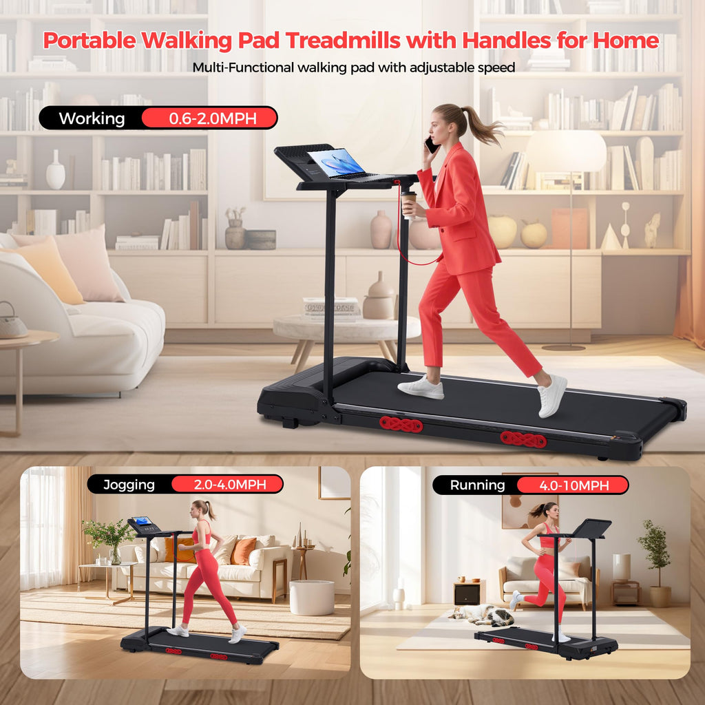Folding Walking Pad with Handle Bar & Incline F499713
