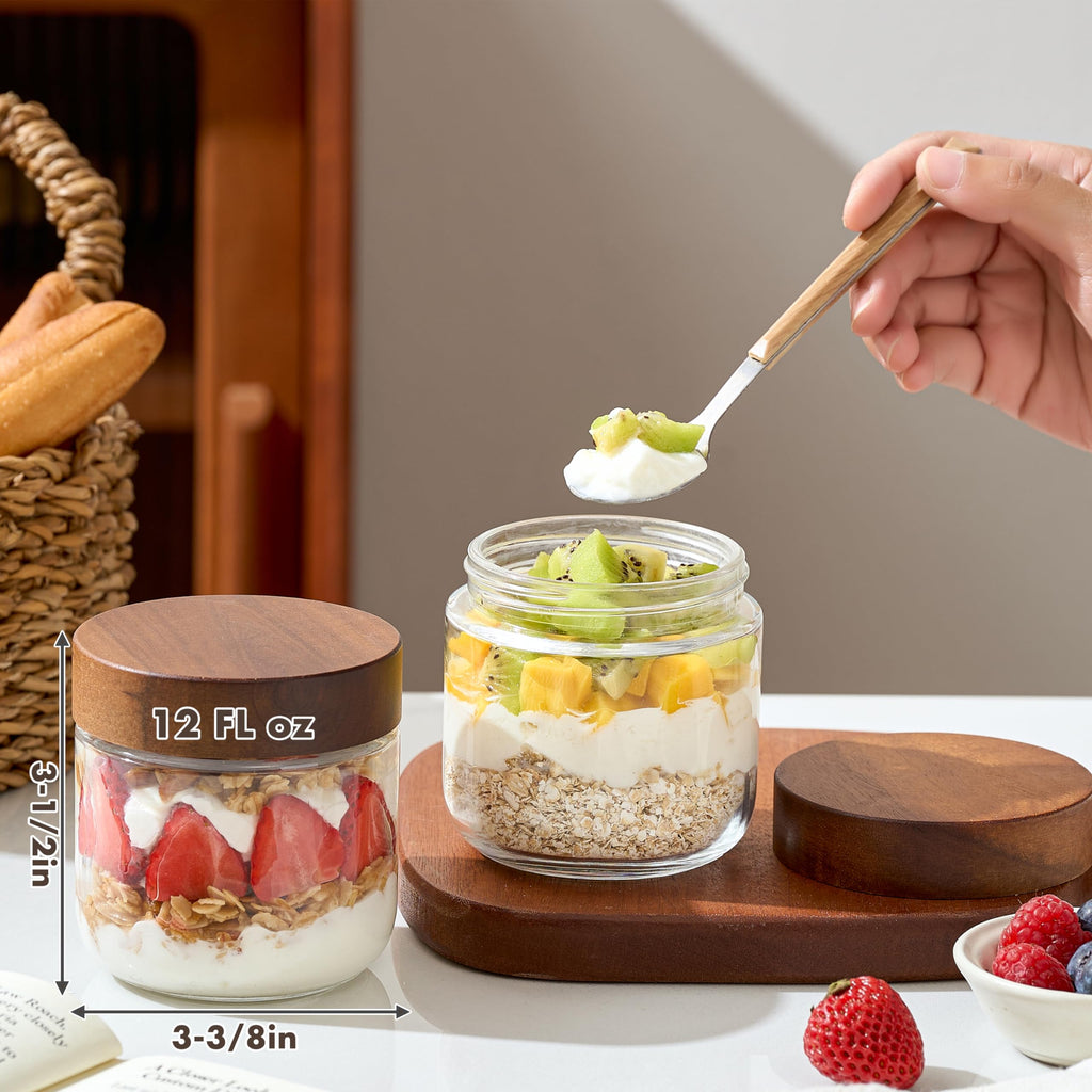 12 oz Glass Jars with Lids 6 Pack U988