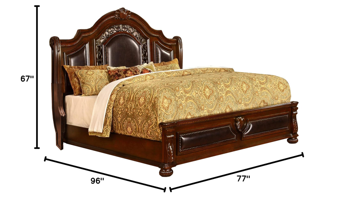 Cherry California King Wood Bed Frame K239