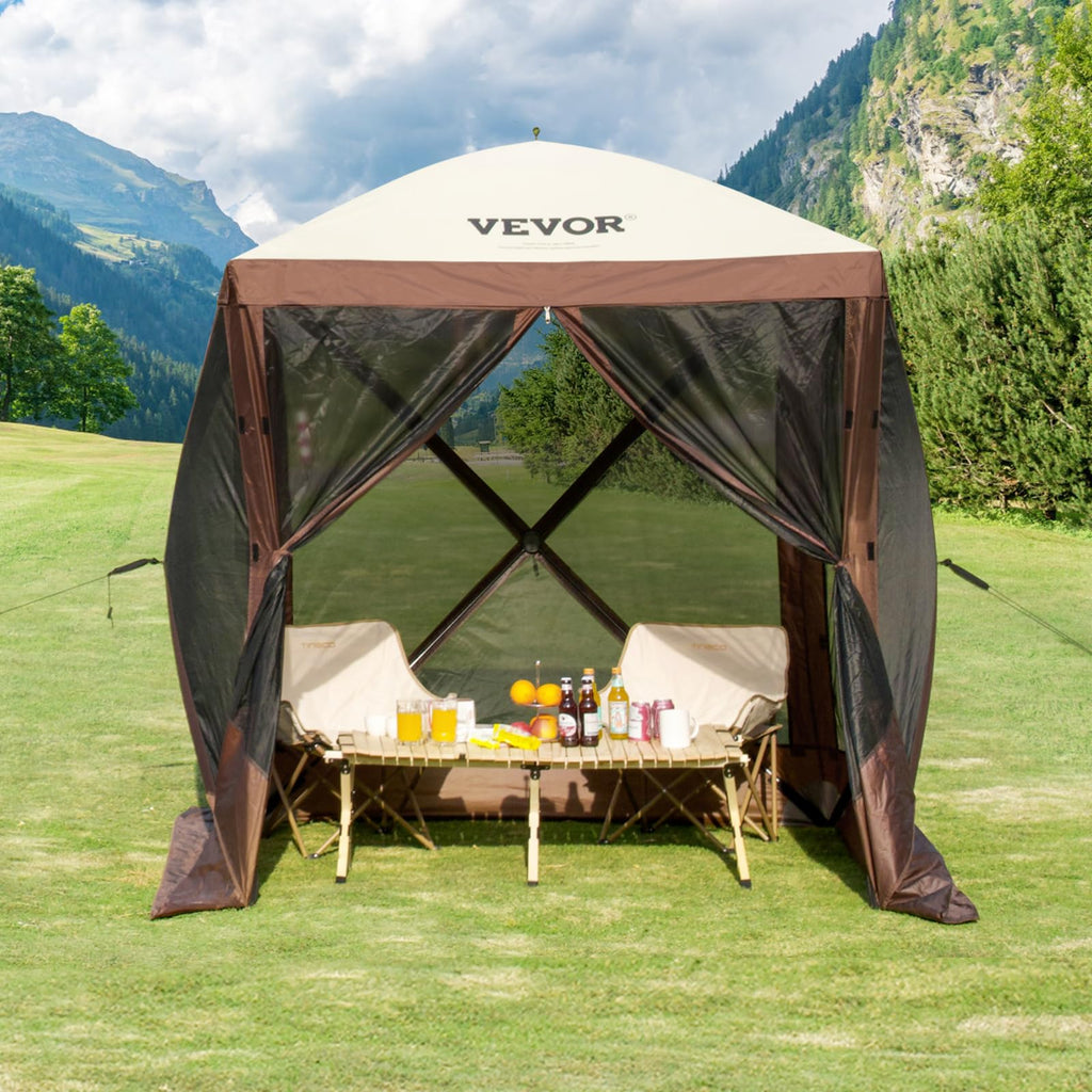 6 x 6 ft Pop Up Gazebo Tent with Mosquito Netting and Privacy Panels S8610