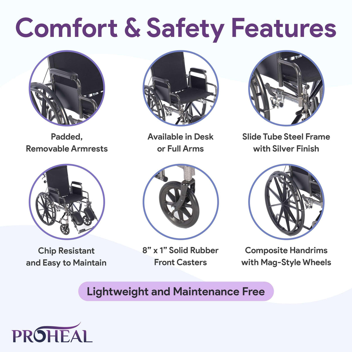 18” Reclining Wheelchair with Elevating Legrests A882713