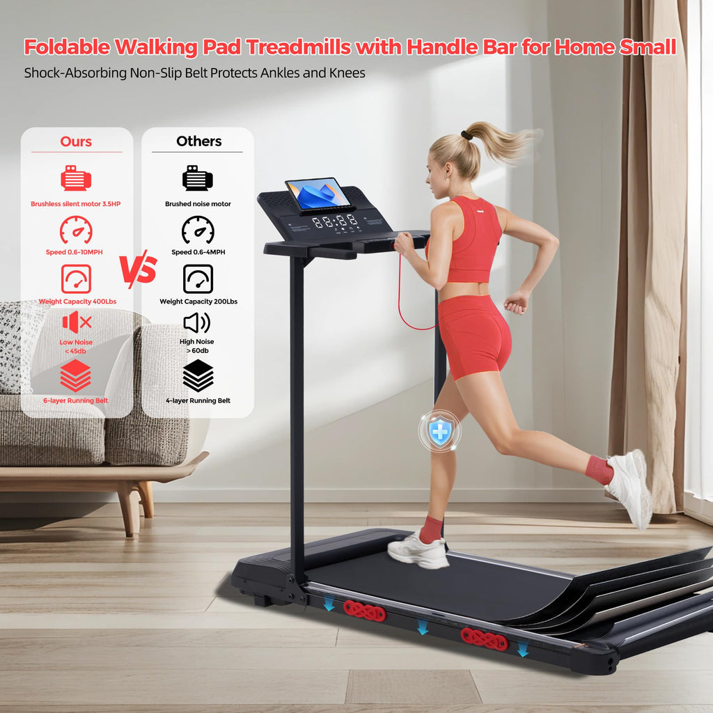 Folding Walking Pad with Handle Bar & Incline F499713