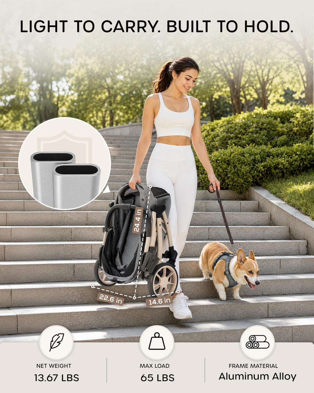 Dog Stroller with Rubber Wheels Z158