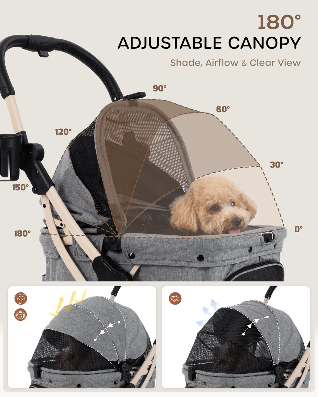 Dog Stroller with Rubber Wheels Z158