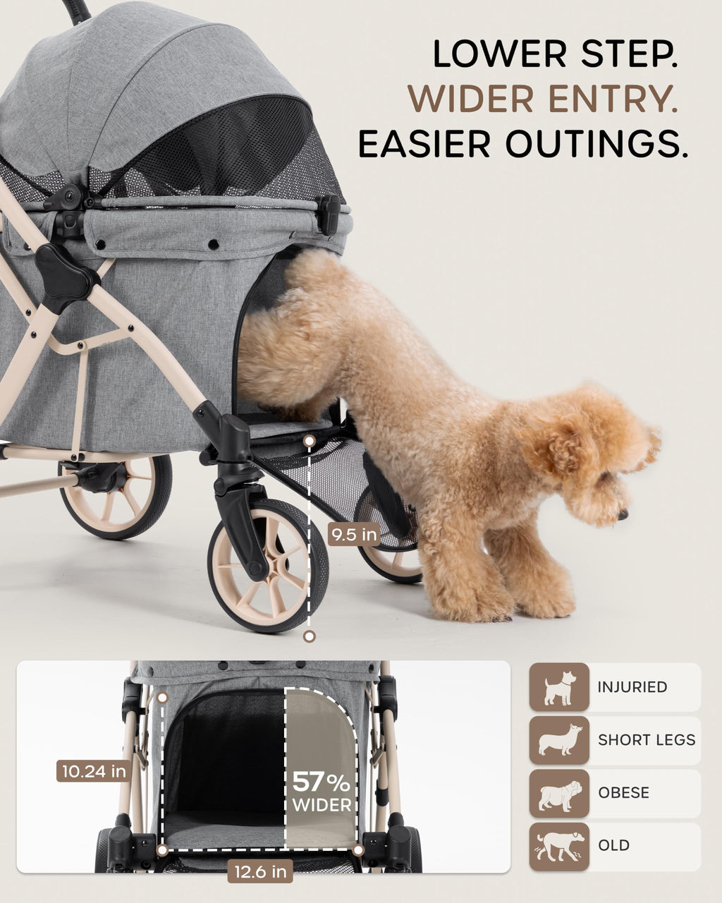 Dog Stroller with Rubber Wheels Z158