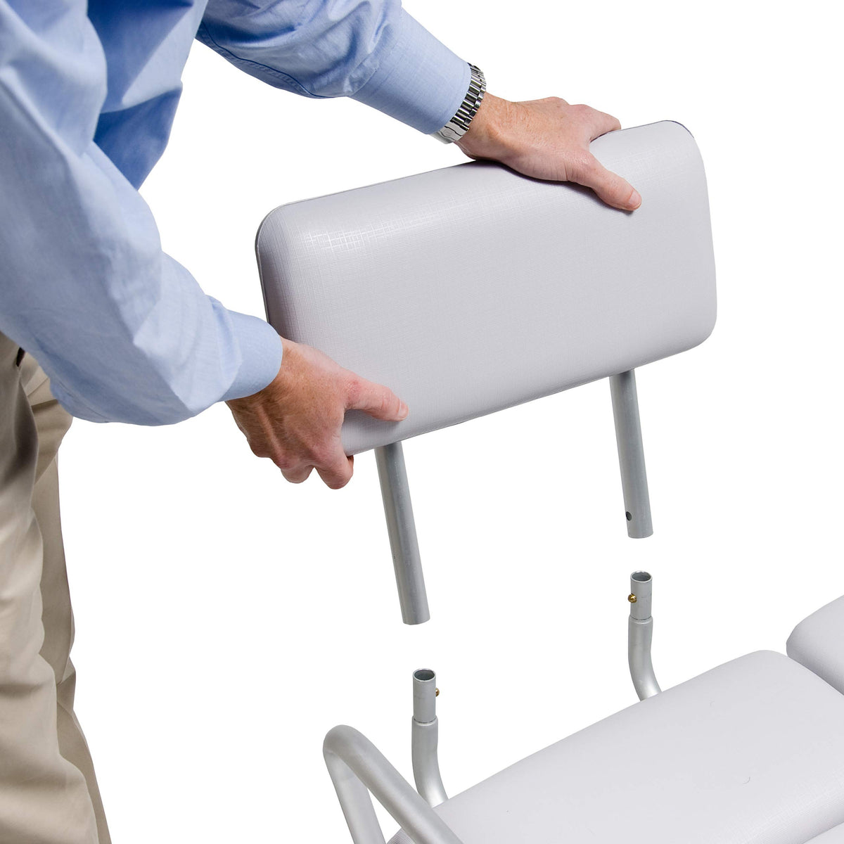 2-in-1 Tub Transfer Bench & Shower Chair, Padded Seat & Back, Height Adjustable O51892