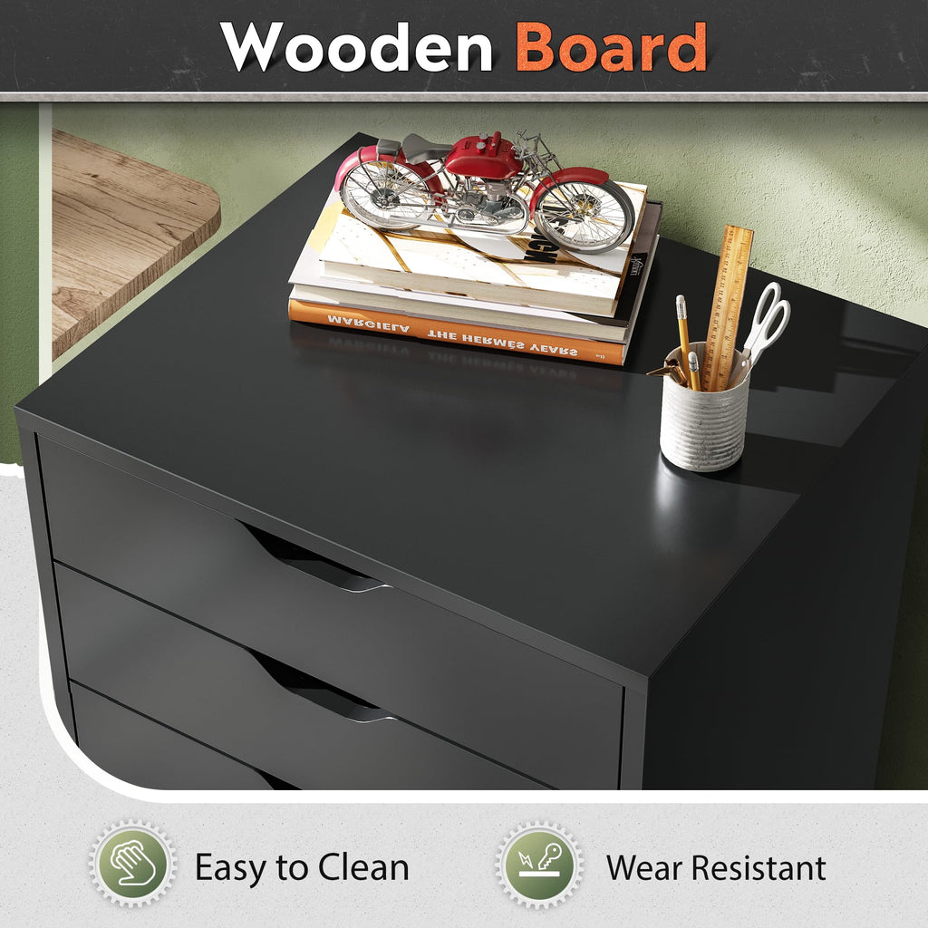 5 Drawer Black Filing Cabinet W298