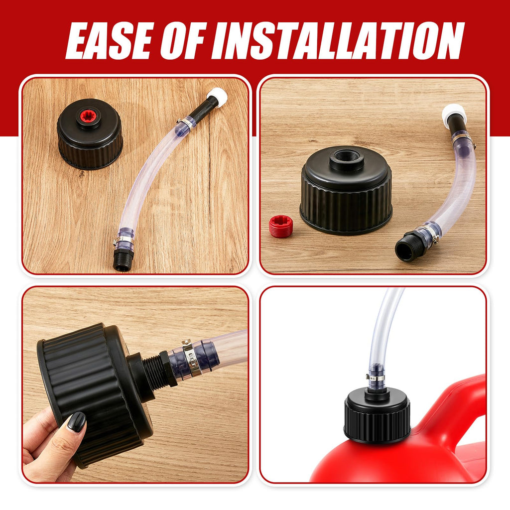 4 Pcs Fuel Jug Cap Replacement with Hose Kit O4419
